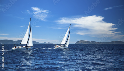 Plakat słońce sport woda żeglarstwo