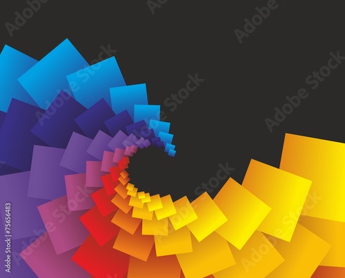 Plakat kwiat sztuka spirala kolorowy