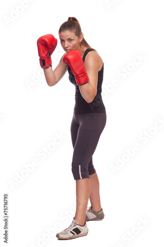 Plakat kick-boxing dziewczynka fitness ludzie