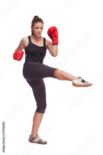 Obraz na płótnie kick-boxing dziewczynka piękny boks