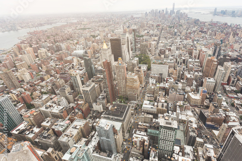 Obraz na płótnie panorama śródmieście manhatan amerykański architektura