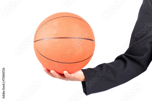 Obraz na płótnie mężczyzna filiżanka piłka koszykówka sport