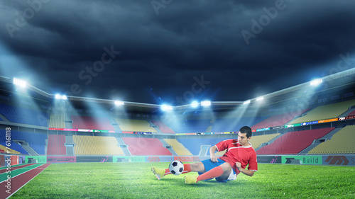 Fotoroleta stadion pole piłkarz mężczyzna piłka