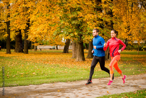 Plakat fitness kobieta para jogging