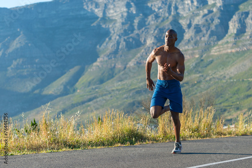 Plakat jogging sport sprinter natura ćwiczenie