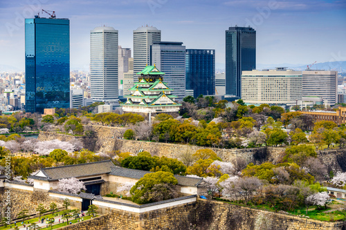 Fotoroleta metropolia drapacz zamek japonia