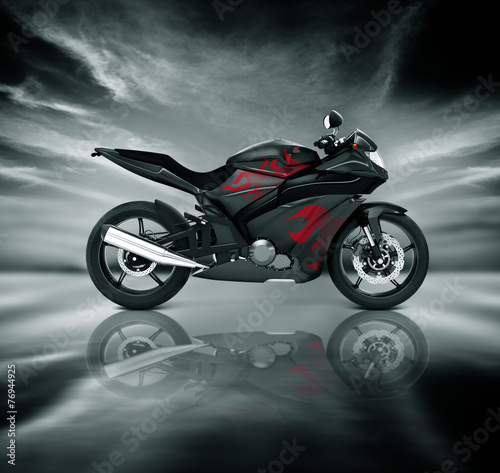 Plakat maszyna sport motocykl rower transport