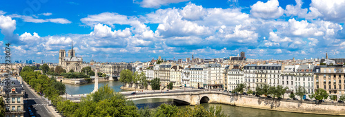 Fotoroleta most notre-dame statek niebo łódź