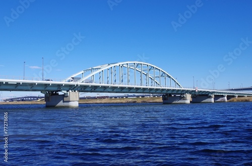 Naklejka droga autostrada most błękitne niebo
