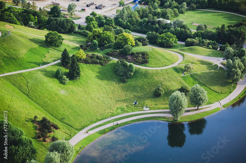 Naklejka monachium park europa architektura