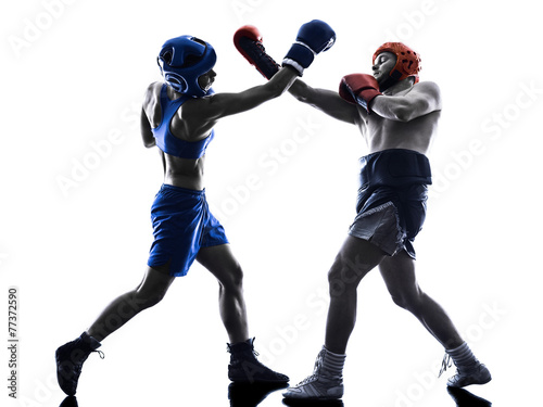 Plakat kick-boxing para sport kobieta sztuki walki