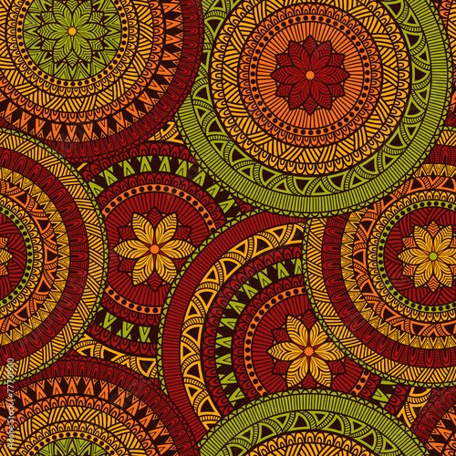 Naklejka kwiat retro sztuka indyjski mandala