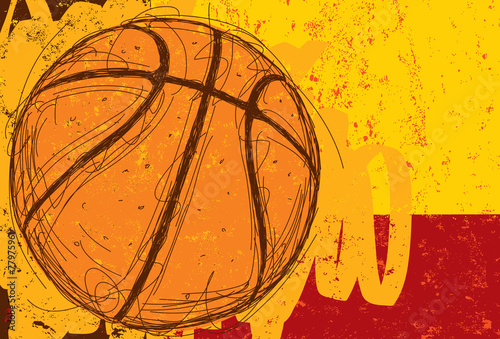 Plakat sport koszykówka piłka sztuka