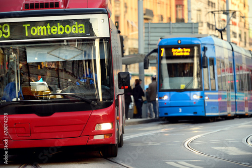 Plakat autobus miejski tramwaj europa transport