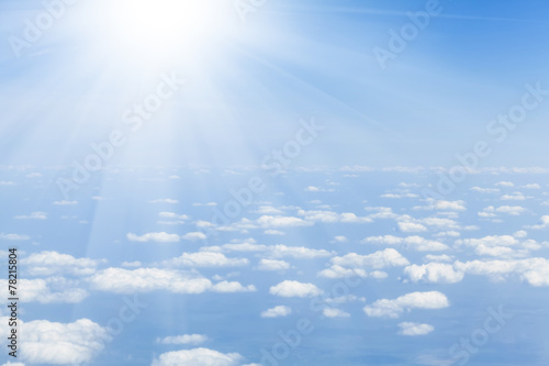 Plakat słońce piękny niebo samolot
