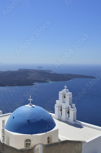 Naklejka grecki pejzaż santorini miasto grecja