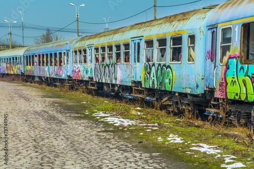 Fotoroleta graffiti wagon maszyna