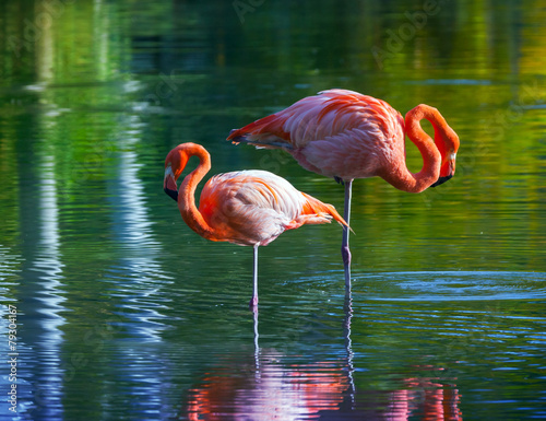 Fotoroleta zwierzę tropikalny flamingo