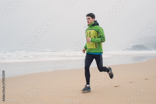 Fotoroleta plaża zdrowie mężczyzna jogging fitness