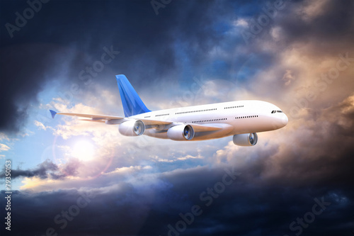 Plakat 3D silnik samolot transport