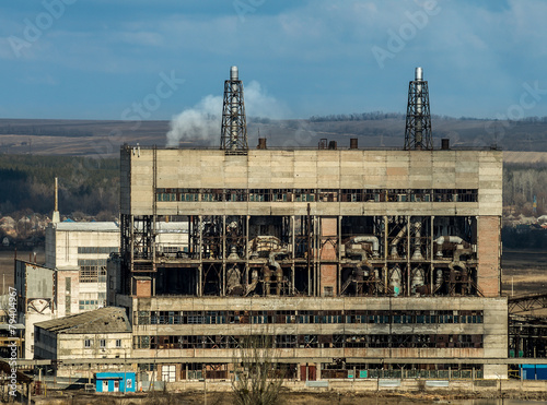 Plakat wieża nowoczesny pejzaż