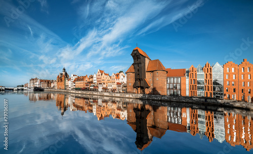 Naklejka stary błękitne niebo molo gdańsk