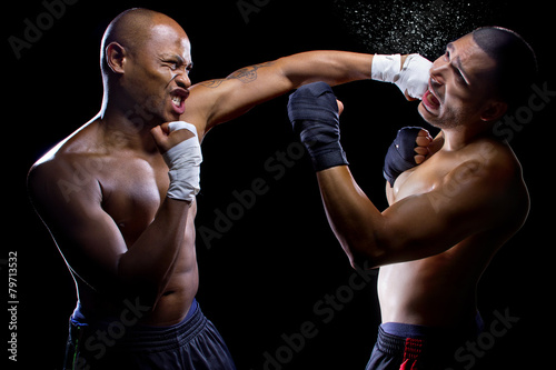 Plakat lekkoatletka kick-boxing bokser boks ludzie