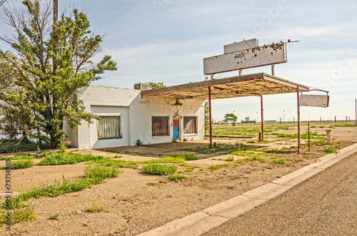 Naklejka droga route 66 stacja