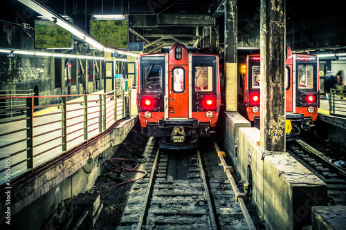 Plakat metro stary manhatan transport