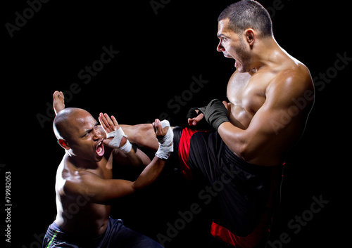 Plakat kick-boxing ludzie sztuki walki