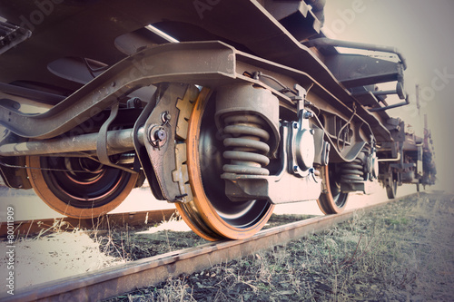 Naklejka stary vintage transport pociąg zardzewiały