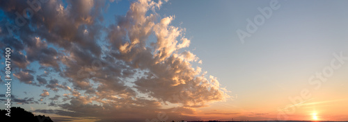 Naklejka pejzaż panorama widok zmierzch słońce