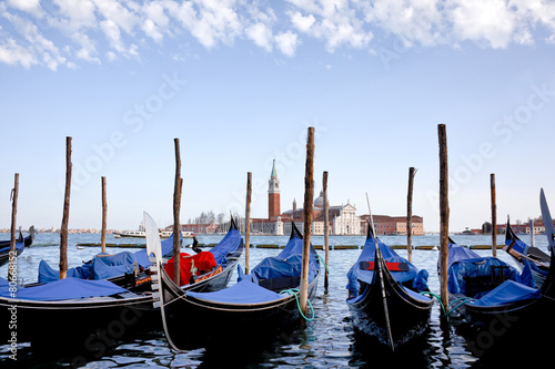 Fototapeta kościół wieś gondola europa włochy