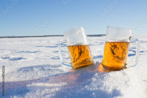 Naklejka natura słońce lód świeży śnieg