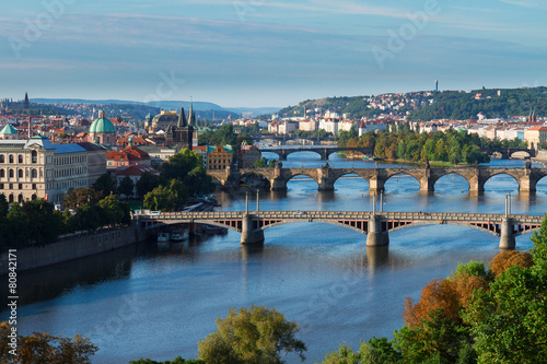 Plakat woda niebo miejski miasto piękny