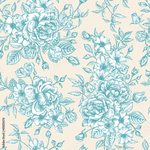 Naklejka Seamless pattern wit roses.