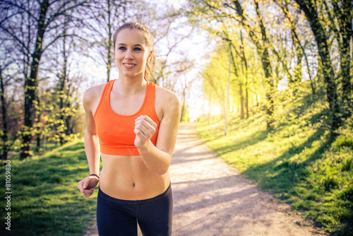 Plakat sportowy jogging droga zdrowie zdrowy