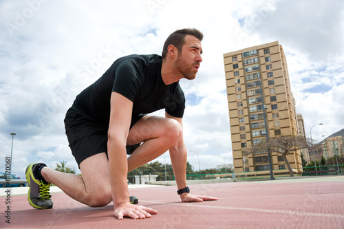 Plakat stadion sprinter sport