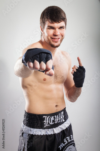 Naklejka sport mężczyzna sztuki walki boks
