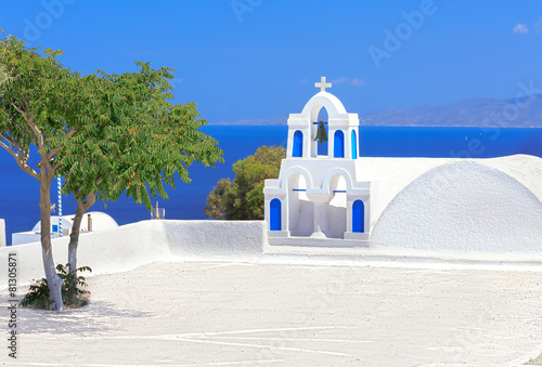 Fotoroleta morze wioska natura santorini