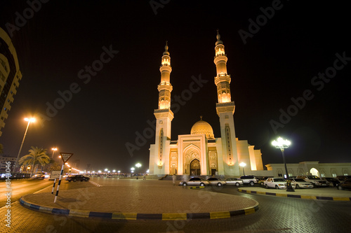 Naklejka meczet mężczyzna architektura noc islam