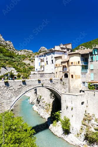 Naklejka europa francja architektura wioska most