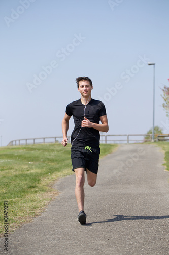 Fototapeta park mężczyzna lekkoatletka fitness jogging