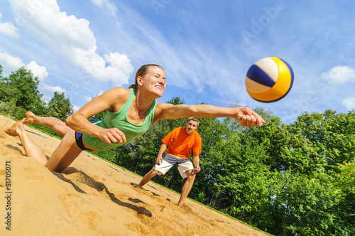 Fotoroleta siatkówka plażowa piłka mężczyzna siatkówka