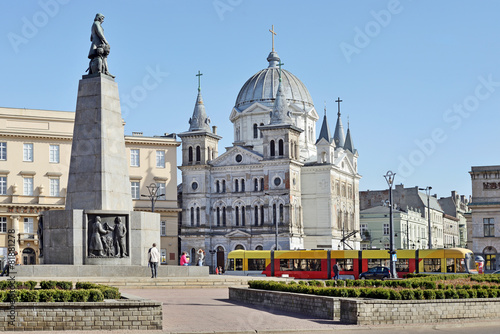 Naklejka lato łódź wieża miejski miasto