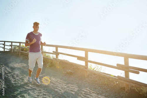 Plakat fitness lekkoatletka zdrowie jogging