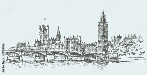 Plakat anglia londyn architektura europa bigben