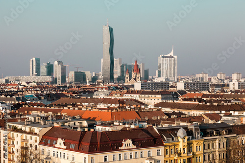 Plakat austria śródmieście nowoczesny widok