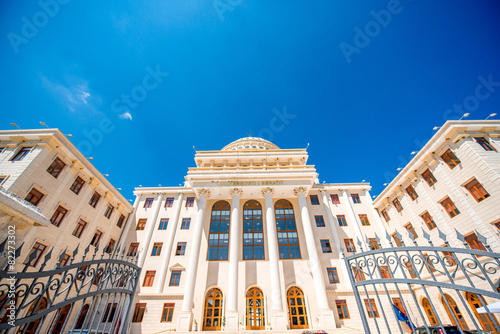 Plakat albania amerykański architektura kolumna