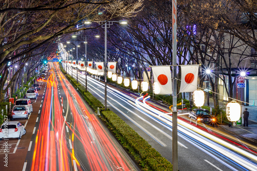 Plakat śródmieście japonia ulica